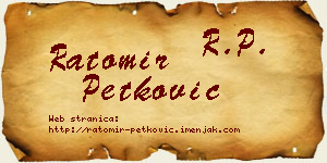 Ratomir Petković vizit kartica